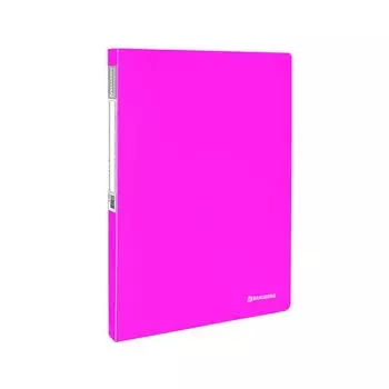 Папка 20 вкладышей BRAUBERG Neon, 16 мм, неоновая розовая, 700 мкм, 227450, (6 шт.)