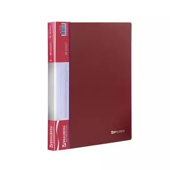 Папка 30 вкладышей BRAUBERG стандарт, красная, 0,6 мм, 221598, (6 шт.)