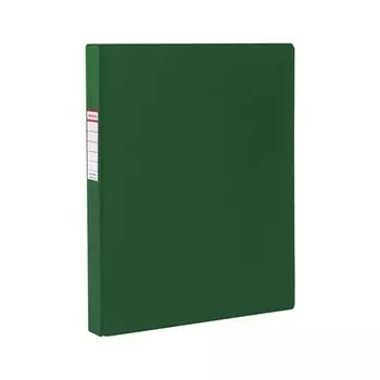 Папка на 4 кольцах BRAUBERG, картон/ПВХ, 40мм, зеленая, до 250 листов(удвоенный срок службы)