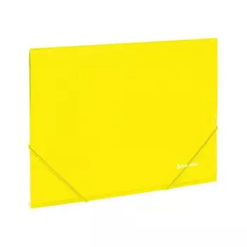 Папка на резинках BRAUBERG Neon, неоновая, желтая, до 300 листов, 0,5 мм, 227461, (10 шт.)