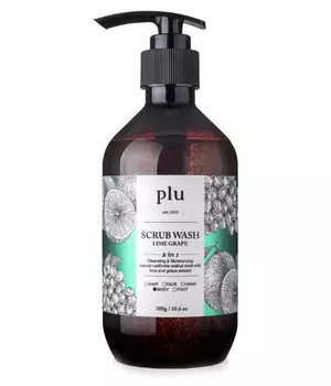 PLU Скраб-гель для душа, лайм и зеленый виноград Scrub Wash Lime Grape, 300 г