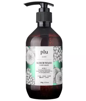PLU Скраб-гель для душа, лайм и зеленый виноград Scrub Wash Lime Grape, 500 г