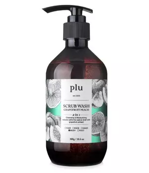 PLU Скраб-гель для душа, персик и грейпфрут Scrub Wash Grapefruit Peach, 300 г