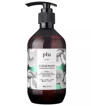 PLU Скраб-гель для душа, персик и грейпфрут Scrub Wash Grapefruit Peach, 500 г