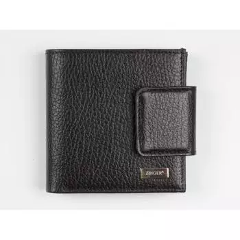 Портмоне женское Zinger Classic P-16-1, черное, маленькое, на кнопке