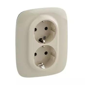 Розетка 2-м СП Valena Allure 16А IP20 250В 2х2К+З с лиц. панелью защ. шторки безвинт. зажимы сл. кость Leg 753826