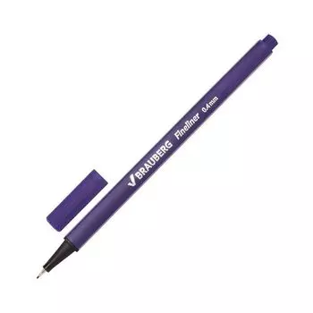 Ручка капиллярная BRAUBERG Aero, ФИОЛЕТОВАЯ, трехгранная, металлический наконечник, линия письма 0,4 мм, FL111, (24 шт.)