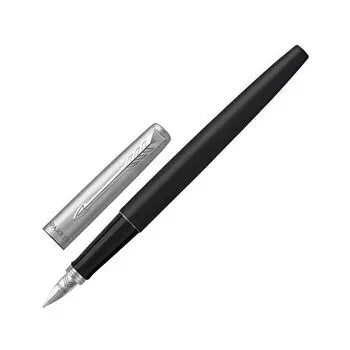 Ручка перьевая PARKER Jotter Bond Street Black CT, копус черный, детали из нержавеющей стали, синяя, 2030947