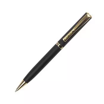 Ручка подарочная шариковая PIERRE CARDIN (Пьер Карден) Eco, корпус черный матовый, латунь, золотистые детали, синяя, PC0867BP
