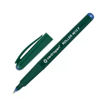 Ручка-роллер CENTROPEN, СИНЯЯ, трехгранная, корпус зеленый, узел 0,5 мм, линия письма 0,3 мм, 4615/1C, (10 шт.)