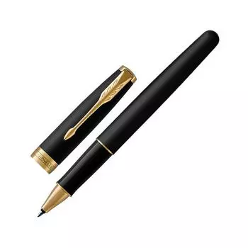Ручка-роллер PARKER Sonnet Core Matt Black GT, корпус черный матовый лак, позолоченные детали, черная, 1931518