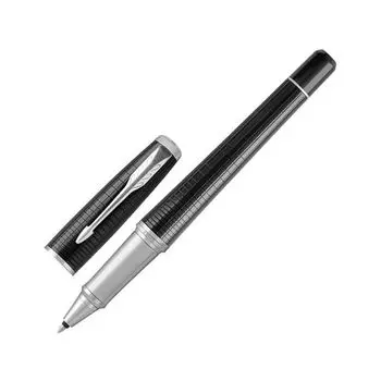 Ручка-роллер PARKER Urban Premium Ebony Metal CT, корпус черный глянцевый лак с гравировкой, хромированные детали, черная, 1931614