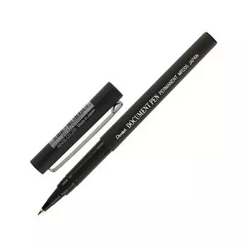 Ручка-роллер PENTEL (Япония) Document Pen, ЧЕРНАЯ, корпус черный, узел 0,5 мм, линия письма 0,25 мм, MR205-A