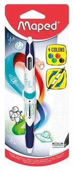 Ручка шариковая двусторонняя Maped Twin Tip, 4 цвета (229120) (12 шт. в уп-ке)