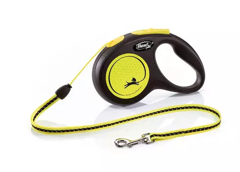 Рулетка для собак FLEXI "NEW NEON" S трос 5 м 12 кг