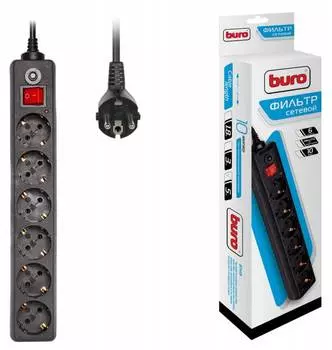 Сетевой фильтр Buro 600SH-5-B 5м (6 розеток) черный