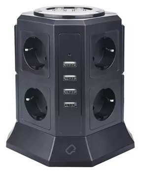 Сетевой фильтр Qumo Power Tower Pro 8SP4U 2м, 8 розеток (P-0002)