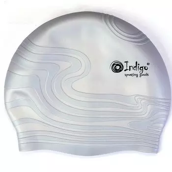 Шапочка для плавания Silicone Indigo SC300/301 Волна дет Серая