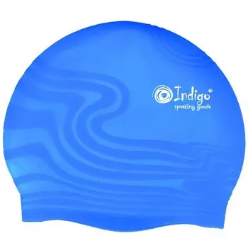 Шапочка для плавания Silicone Indigo SC300/308 Волна дет Голубая