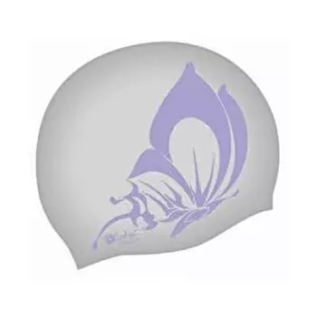 Шапочка для плавания Silicone Indigo SCBT100/101 рис Бабочка Серый