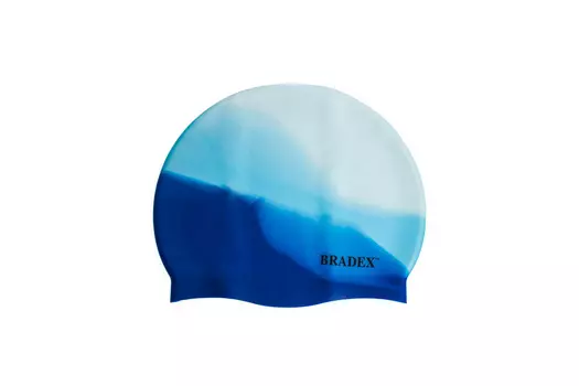 Шапочка для плавания силиконовая, мультиколор синий (swimming cap)