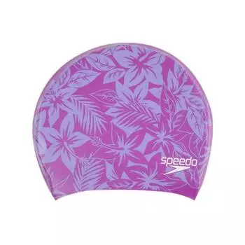 Шапочка для плавания SPEEDO LONG HAIR CAP PRINTED ((C843) роз/фиол, one size)