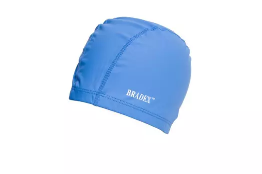 Шапочка для плавания текстильная покрытая ПУ, синяя (Swimming cap)