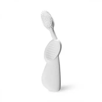 Щетка зубная с резиновой ручкой Radius Toothbrush Scuba (белая) (мягкая) (для левшей)