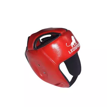 Шлем боксёрский боевой LEOSPORT и/к, LR-04, Красный, L