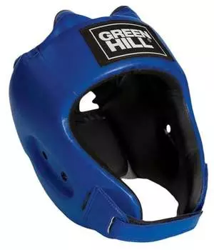 Шлем боксёрский Green Hill ALFA и/к, двойное крепление, HGA-4014, Синий, S