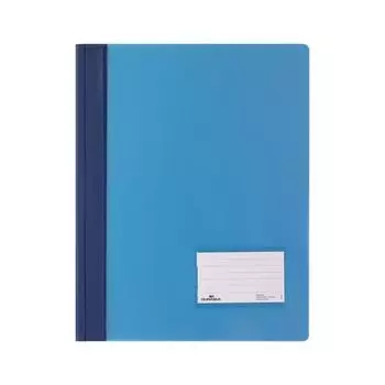Скоросшиватель пластиковый DURABLE (Германия), А4+ (310х240 мм), 280 мкм, карман для визитки, синий, 2680-06