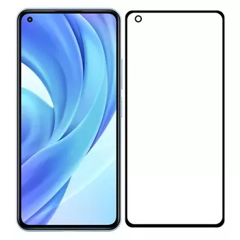 Стекло защитное Krutoff для Xiaomi Mi 11 Lite / Mi 11 Lite 5G Full Glue Premium Black 23433