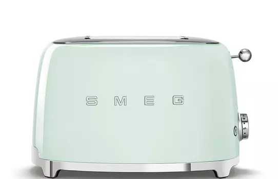 Тостер SMEG TSF01PGEU Стиль 50-х г, 2 ломтика, корпус из нержавеющей стали, 6 уровней поджаривания, зеленый