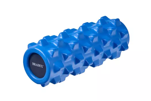 Валик для фитнеса массажный, синий (Foam roller massage, dark blue)