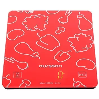 Весы кухонные электронные Oursson KS1001GD/RD красный