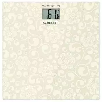 Весы напольные SCARLETT SC-BS33E043, электрон., 180 кг, стекло