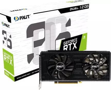 Видеокарта Palit PA-RTX3060 DUAL 12Gb LHR (NE63060019K9-190AD)