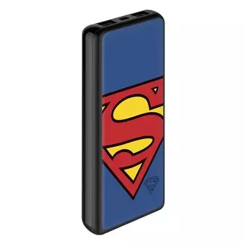 Внешний аккумулятор Deppa 10000 mAh 2 USB 1 MICRO 2.1A Li-pol черный Superman-logo