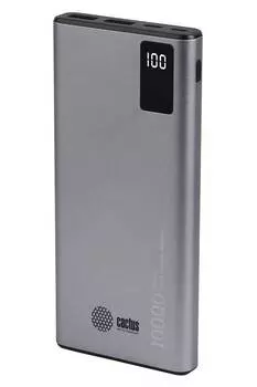 Внешний аккумуляторм Cactus CS-PBFSLT-10000 10000mAh 3A 2xUSB серый