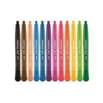 Восковые мелки MAPED (Франция) Color'peps Twist, 12 цв, выкручивающиеся в пластик.корпусе