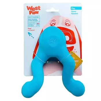 West Paw Zogoflex игрушка для собак Tizzi Mini для лакомств 12 см голубая