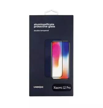 Защитное стекло UNBROKE для Xiaomi 12 Pro, 3D Full Glue, черная рамка
