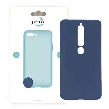 Защитный чехол PERO софт-тач для Nokia 6.1 синий