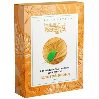 Aasha Herbals, Аюрведическая краска, золотой блонд, 100 г (УЦЕНКА)