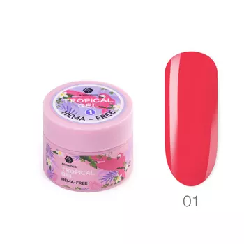 ADRICOCO, Цветной гель для наращивания Tropical Gel, жесткий, HEMA-Free №01, 15 мл