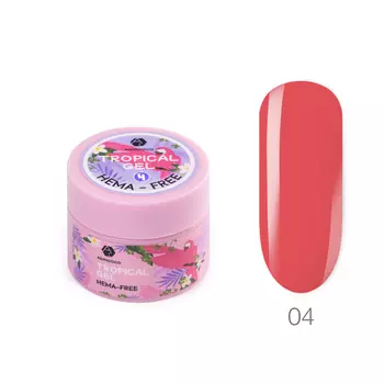 ADRICOCO, Цветной гель для наращивания Tropical Gel, жесткий, HEMA-Free №04, 15 мл