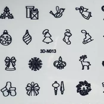 Anna Tkacheva, 3D-стикер №013 «Новый год. Зима», черный