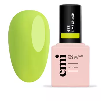 EMI, Гель-лак E.MiLac BP Брызги лайма №475, 9 мл