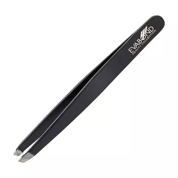 EVABOND, Пинцет для бровей скошенный, черный