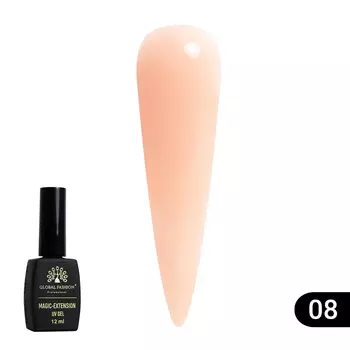 Global Fashion, Гель для наращивания ногтей Magic Extension №08, 12 мл